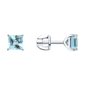 Серьги из серебра с топазами