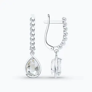 Серьги из серебра с горным хрусталем