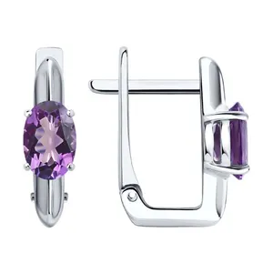 Серьги из серебра с аметистами