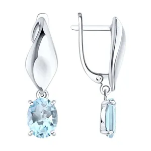 Серьги из серебра с топазами