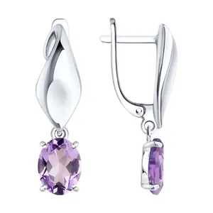 Серьги из серебра с аметистами