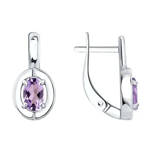 Серьги из серебра с аметистами