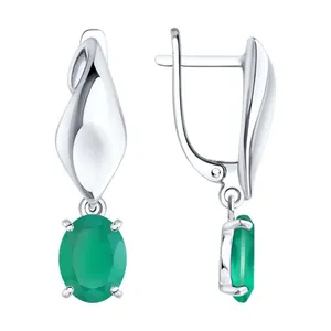 Серьги из серебра с агатами