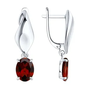 Серьги из серебра с гранатами