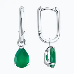 Серьги из серебра с агатами