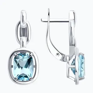 Серьги из серебра с топазами