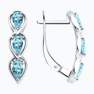 Серьги из серебра с топазами