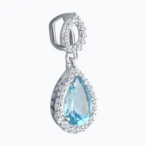 Подвеска с топазом и фианитами