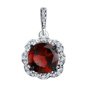 Подвеска из серебра с ситаллом и фианитами