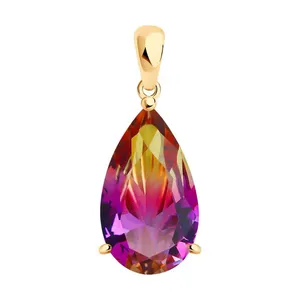 Подвеска из золочёного серебра с ситаллом