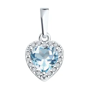 Подвеска из серебра с топазом и фианитами