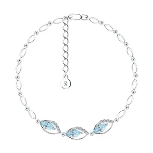 Браслет из серебра с топазами и фианитами