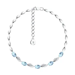 Браслет из серебра с топазами и фианитами