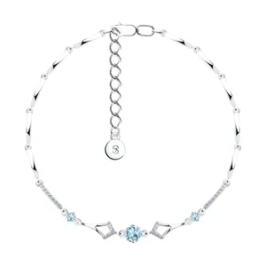 Браслет из серебра с топазами и фианитами