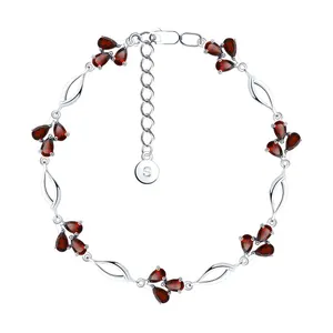 Браслет из серебра с гранатами