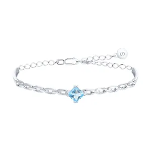 Браслет из серебра с топазом