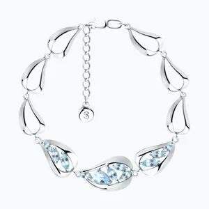 Браслет из серебра с топазами