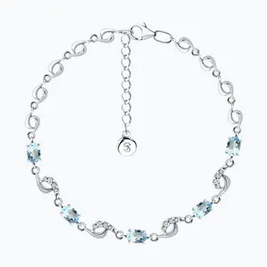 Браслет из серебра с топазами и фианитами