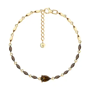 Браслет из золочёного серебра с раухтопазами