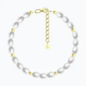 Браслет из золочёного серебра с жемчугом