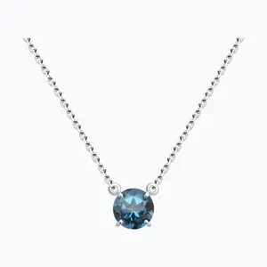 Колье из серебра с лондон топазом