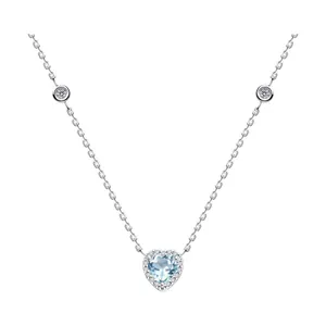 Колье из серебра с топазом и фианитами