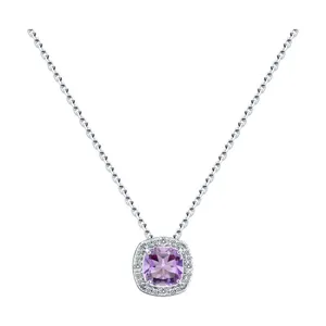 Колье из серебра с аметистом и фианитами