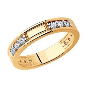 Кольцо из золочёного серебра с фианитами