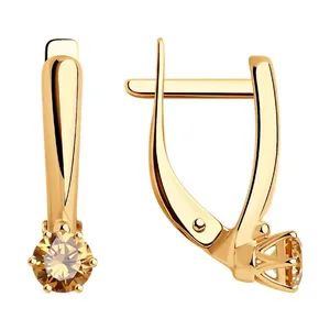 Серьги из серебра с фианитами