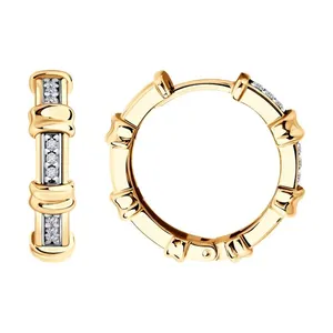 Серьги из золочёного серебра с фианитами