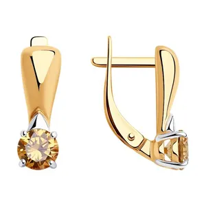 Серьги из серебра с фианитами