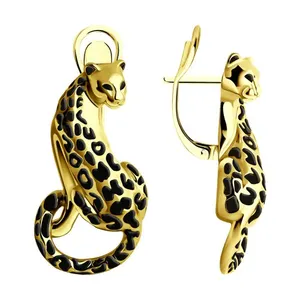 Серьги из золочёного серебра с эмалью