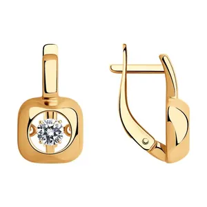 Серьги из серебра с фианитами