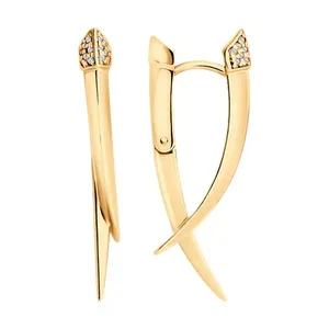 Серьги из золочёного серебра с фианитами