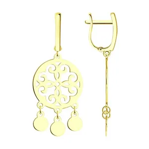 Серьги из золочёного серебра