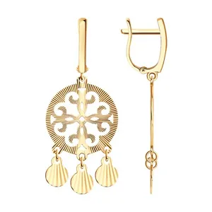 Серьги из золочёного серебра