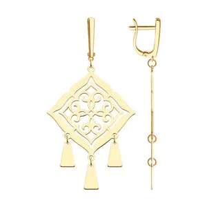 Серьги из золочёного серебра