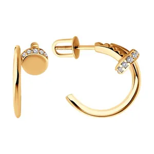 Серьги из золочёного серебра с фианитами