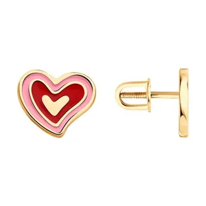 Серьги из золочёного серебра с эмалью