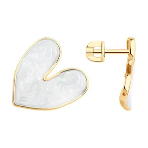 Серьги из золочёного серебра с эмалью