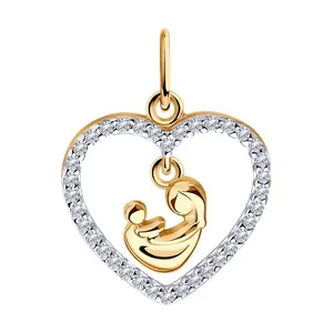 Подвеска из золочёного серебра с фианитами