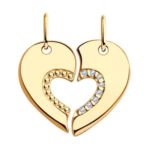 Подвеска из золочёного серебра с фианитами