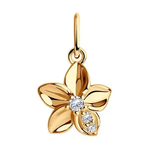 Подвеска из золочёного серебра с фианитами