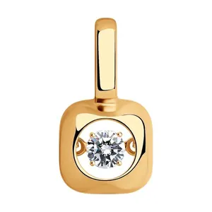 Подвеска из золочёного серебра с фианитом