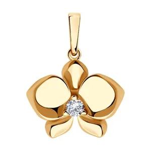 Подвеска из золочёного серебра с фианитом