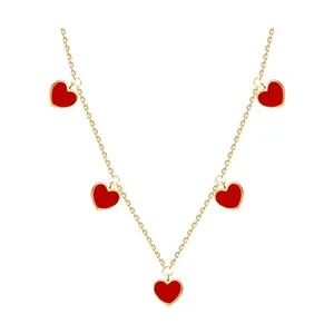 Колье из золочёного серебра с эмалью