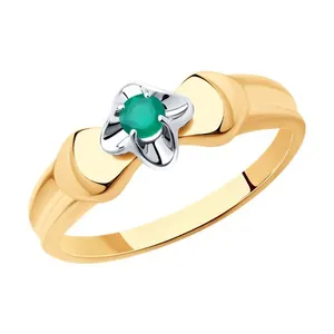 Кольцо из золочёного серебра с агатом