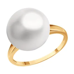 Кольцо из золочёного серебра с жемчугом
