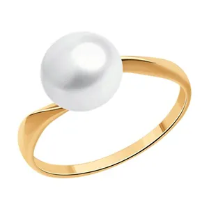 Кольцо из золочёного серебра с жемчугом
