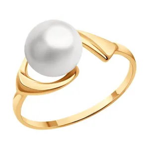 Кольцо из золочёного серебра с жемчугом